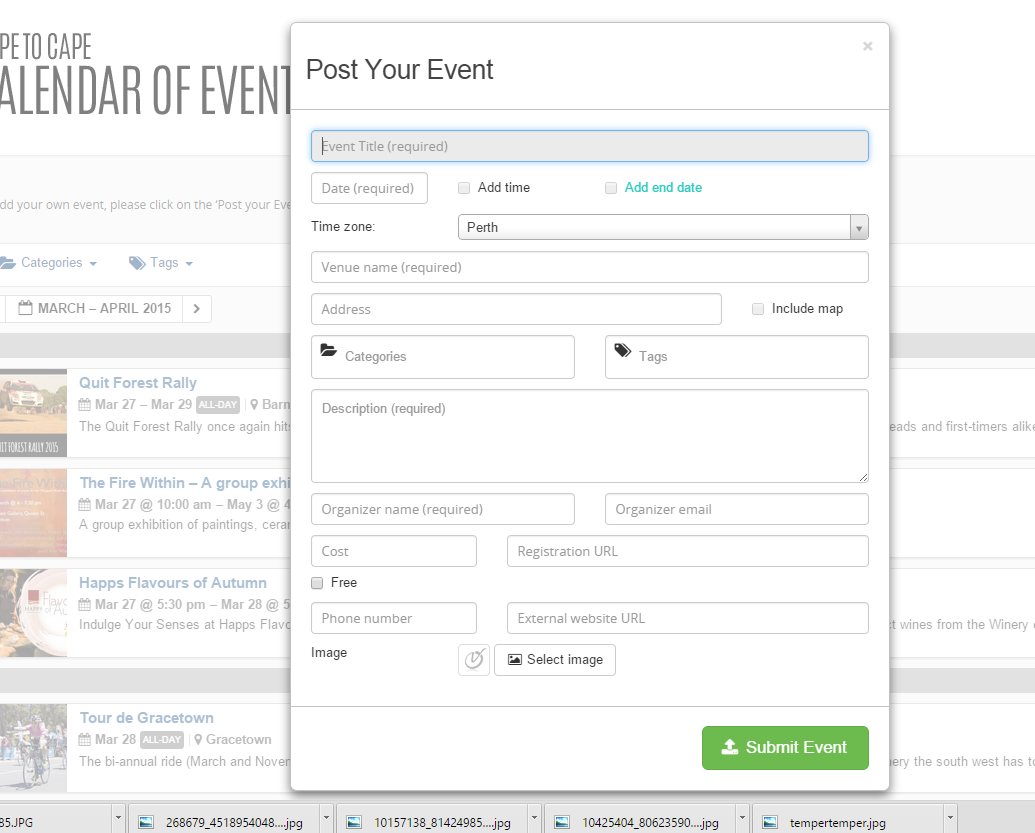 event form